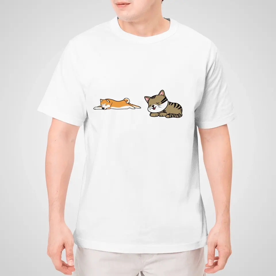 Personalisiertes T-Shirt - Mich gibt es nur mit Hund/Katze (1-6 Hunde/Katzen)