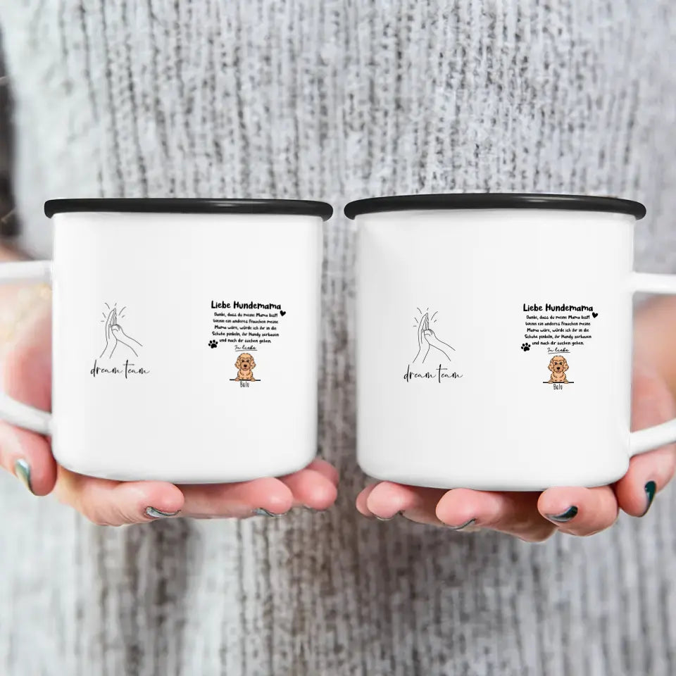 Personalisierte Tasse - Hundemama/Hundepapa (1-6 Hunde) (gezeichnet)