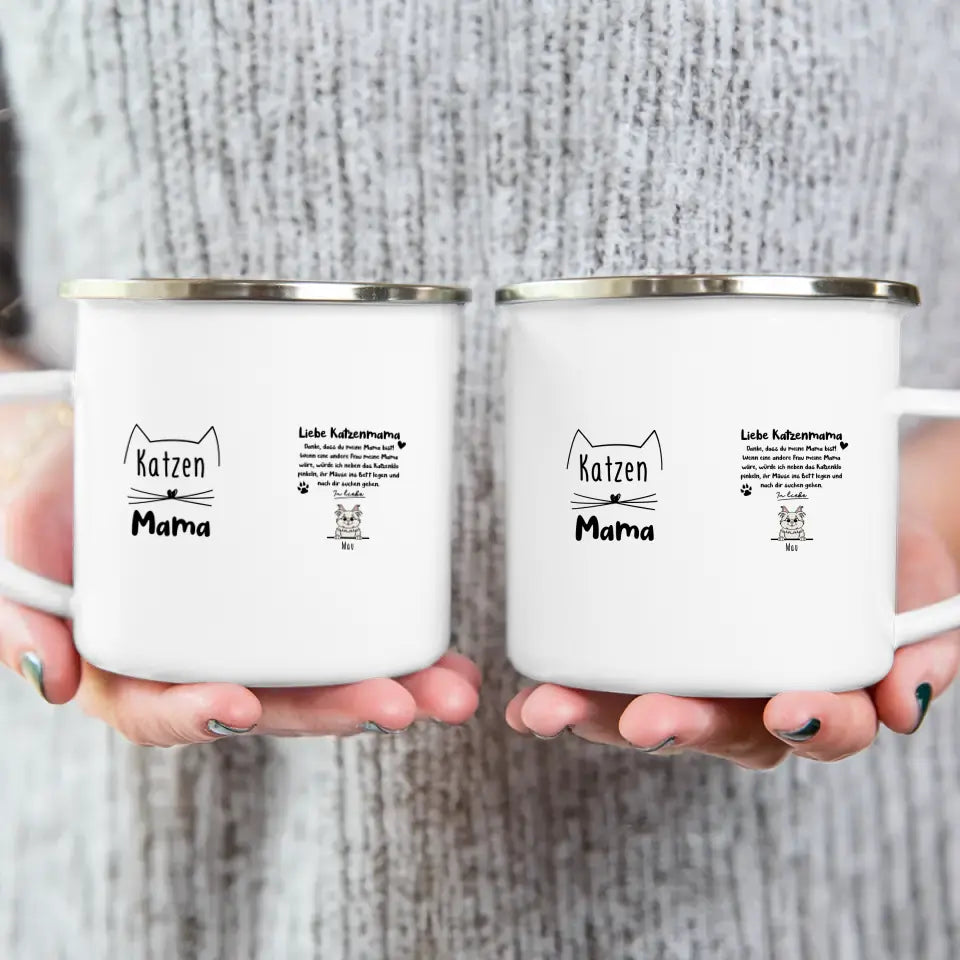 Personalisierte Tasse - Katzenmama/Katzenpapa (1-6 Katzen) (gezeichnet)