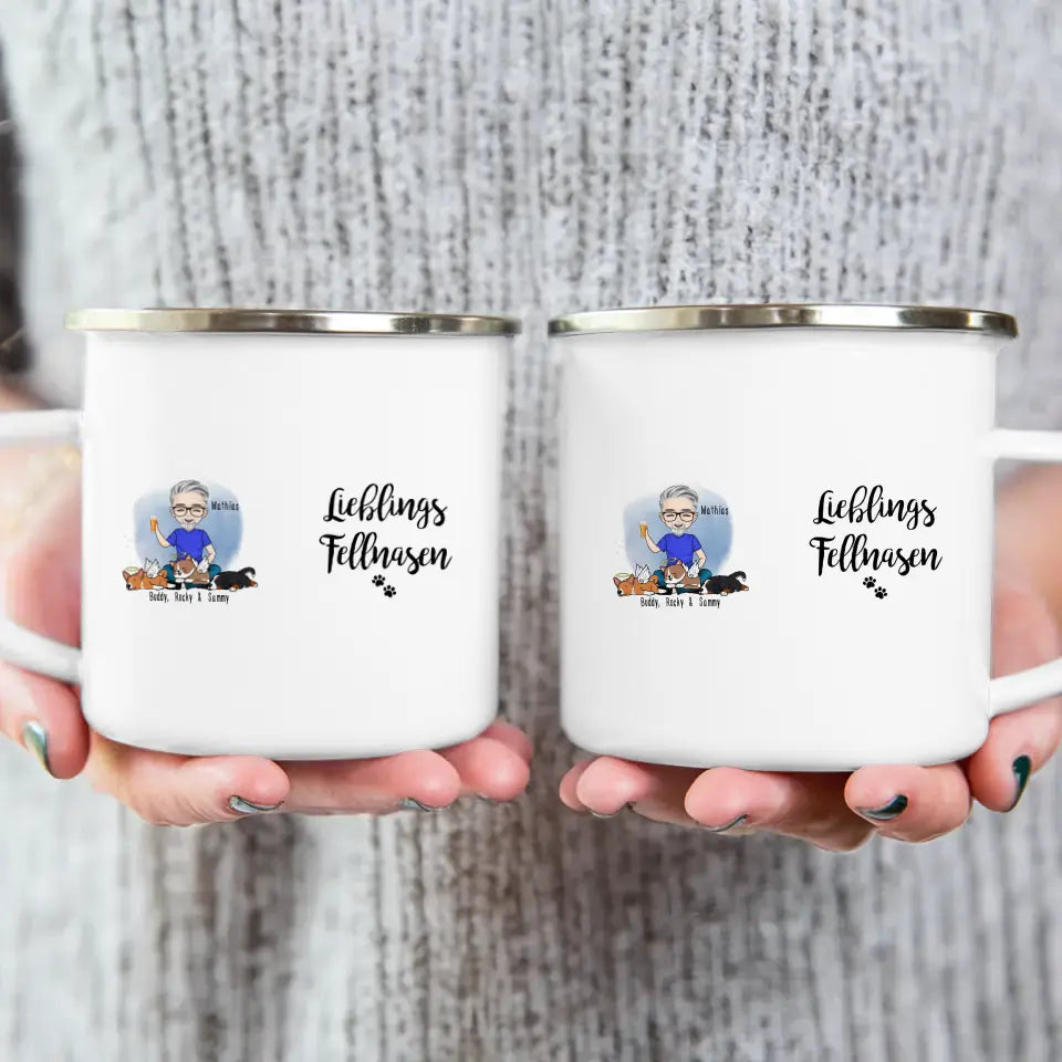 Personalisierte Tasse Hundepapa/Katzenpapa/Tierpapa (1-8 Hunde/Katzen)