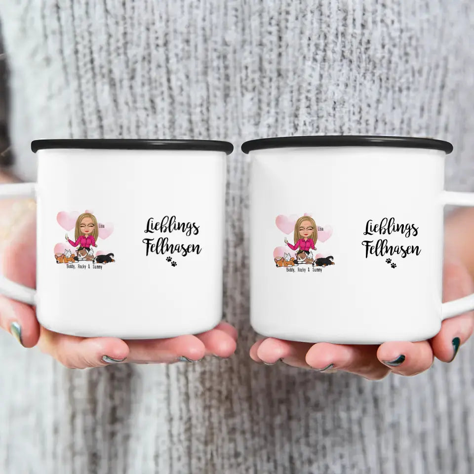 Personalisierte Tasse Hundemama/Katzenmama/Tiermama (1-8 Hunde/Katzen)