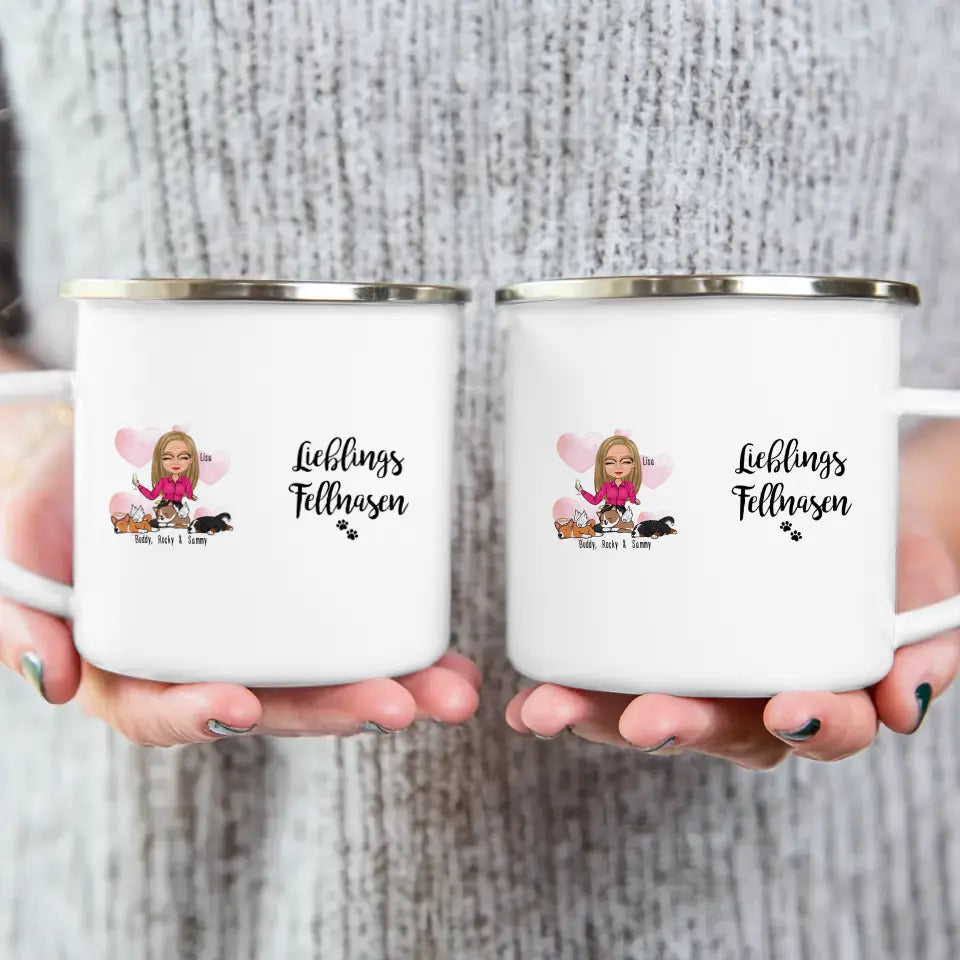 Personalisierte Tasse Hundemama/Katzenmama/Tiermama (1-8 Hunde/Katzen)