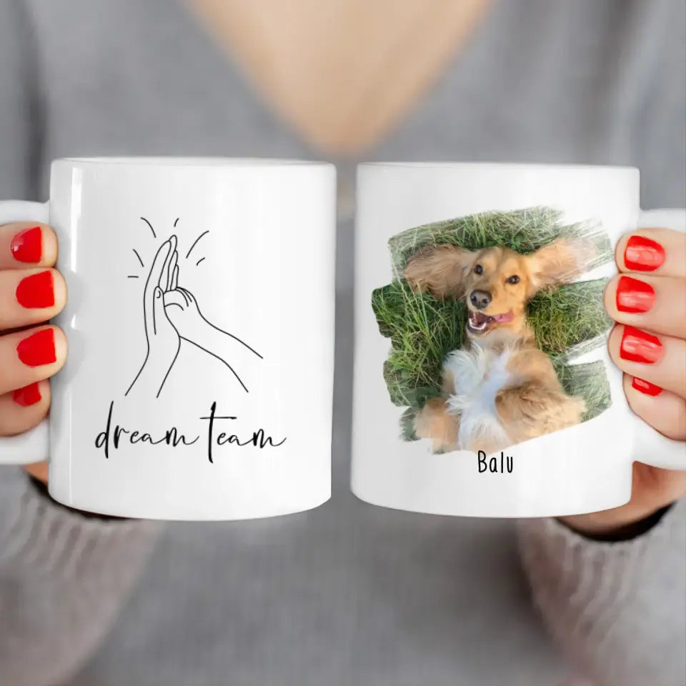 Personalisierte Tasse - Eigenes Hundebild + Name