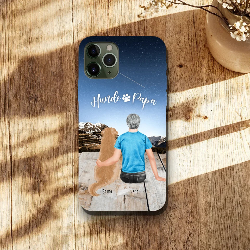 Personalisierte Handyhülle mit 1 Mann + 1 Hund/Katze