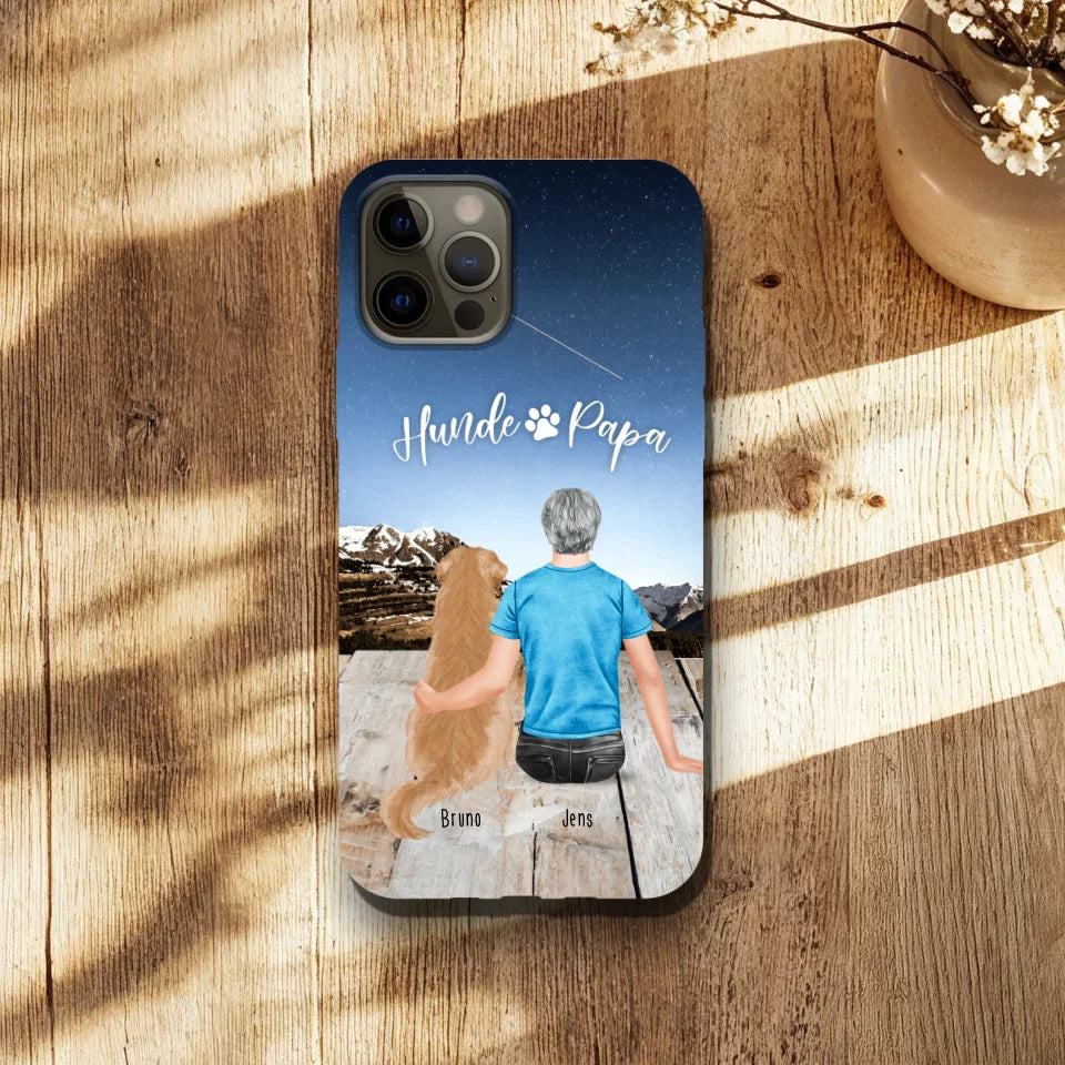 Personalisierte Handyhülle mit 1 Mann + 1 Hund/Katze
