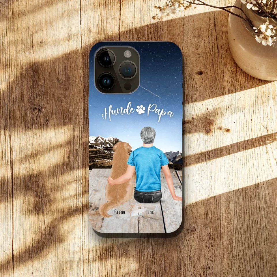 Personalisierte Handyhülle mit 1 Mann + 1 Hund/Katze