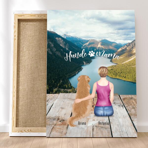 Personalisierte Leinwand - 1 Frau + 1 Hund/Katze