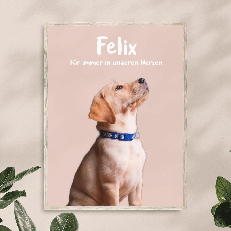 Personalisiertes Tierposter mit Bild und Name