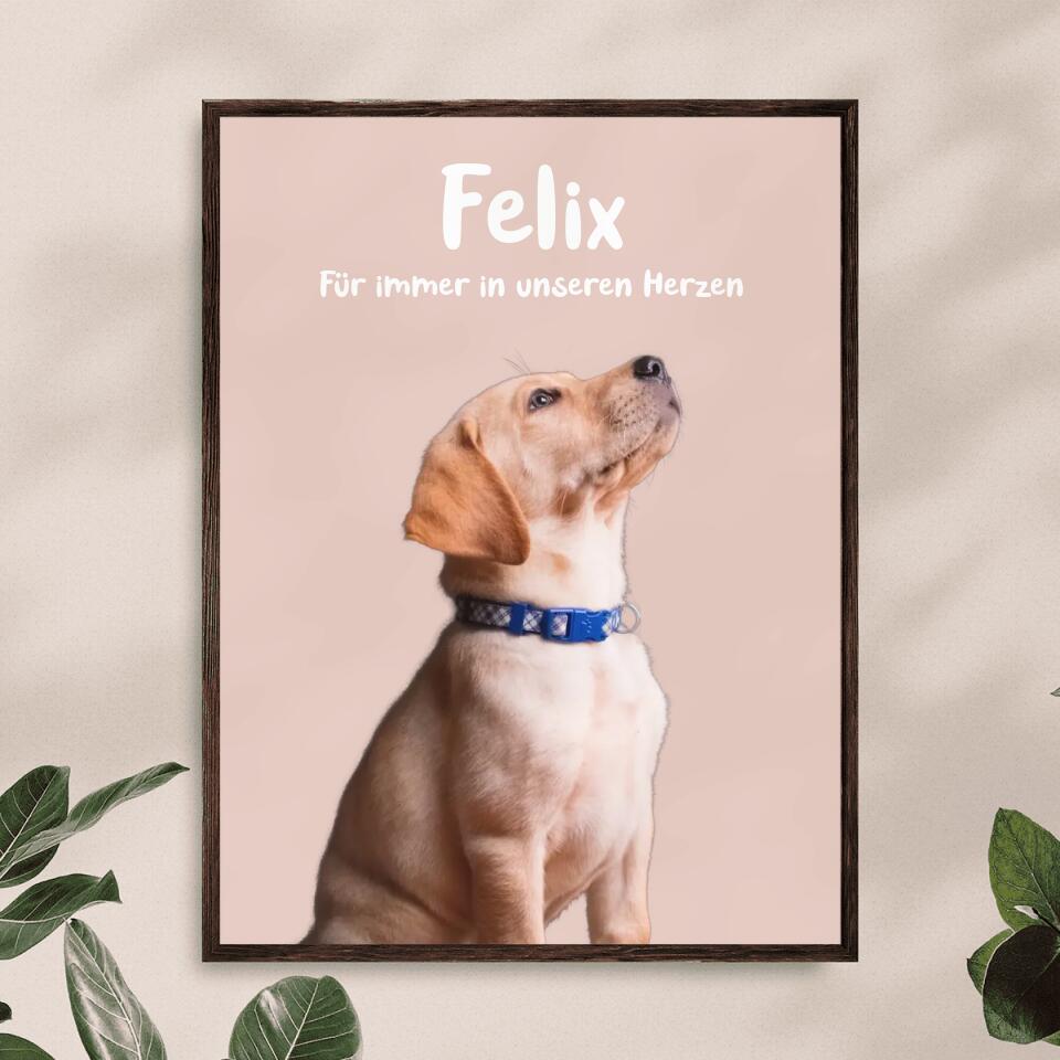 Personalisiertes Tierposter mit Bild und Name