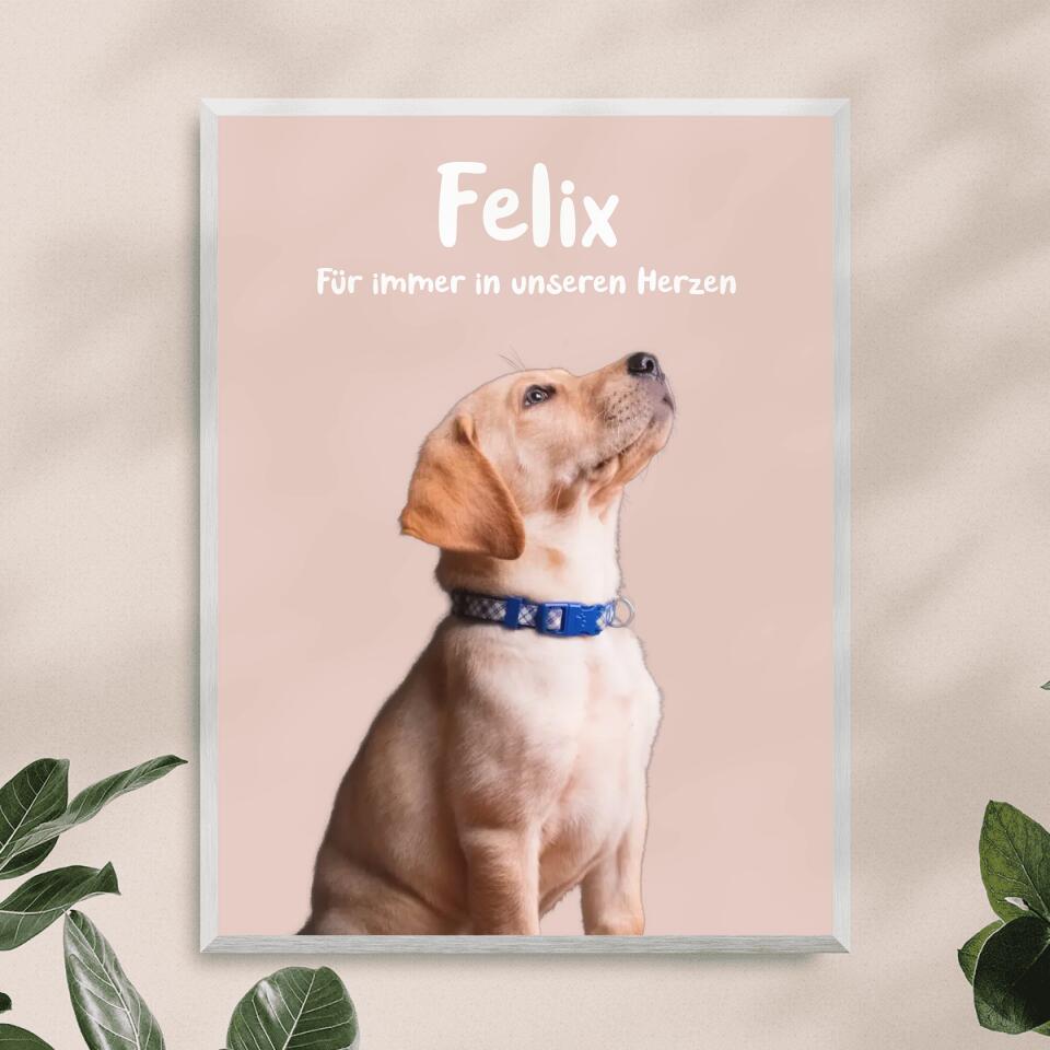 Personalisiertes Tierposter mit Bild und Name
