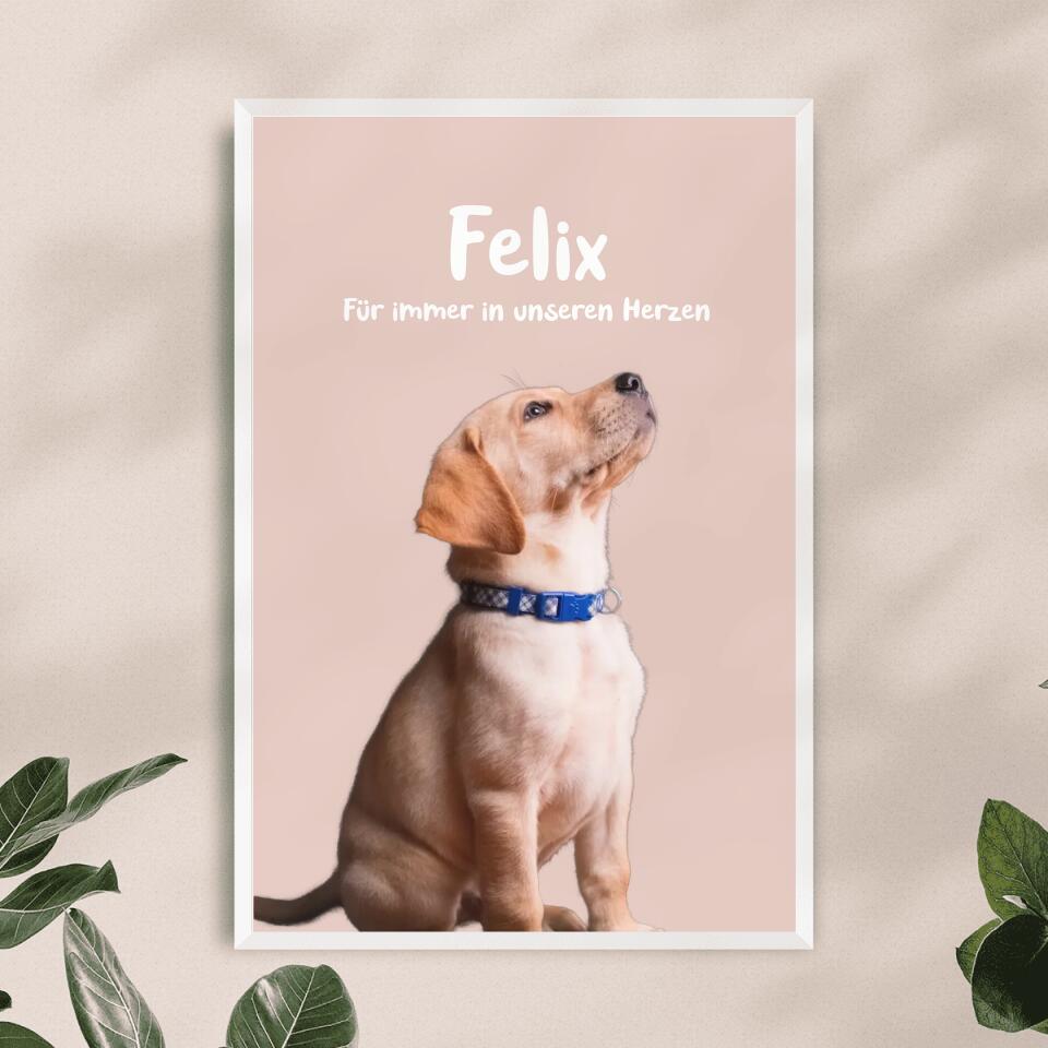 Personalisiertes Tierposter mit Bild und Name