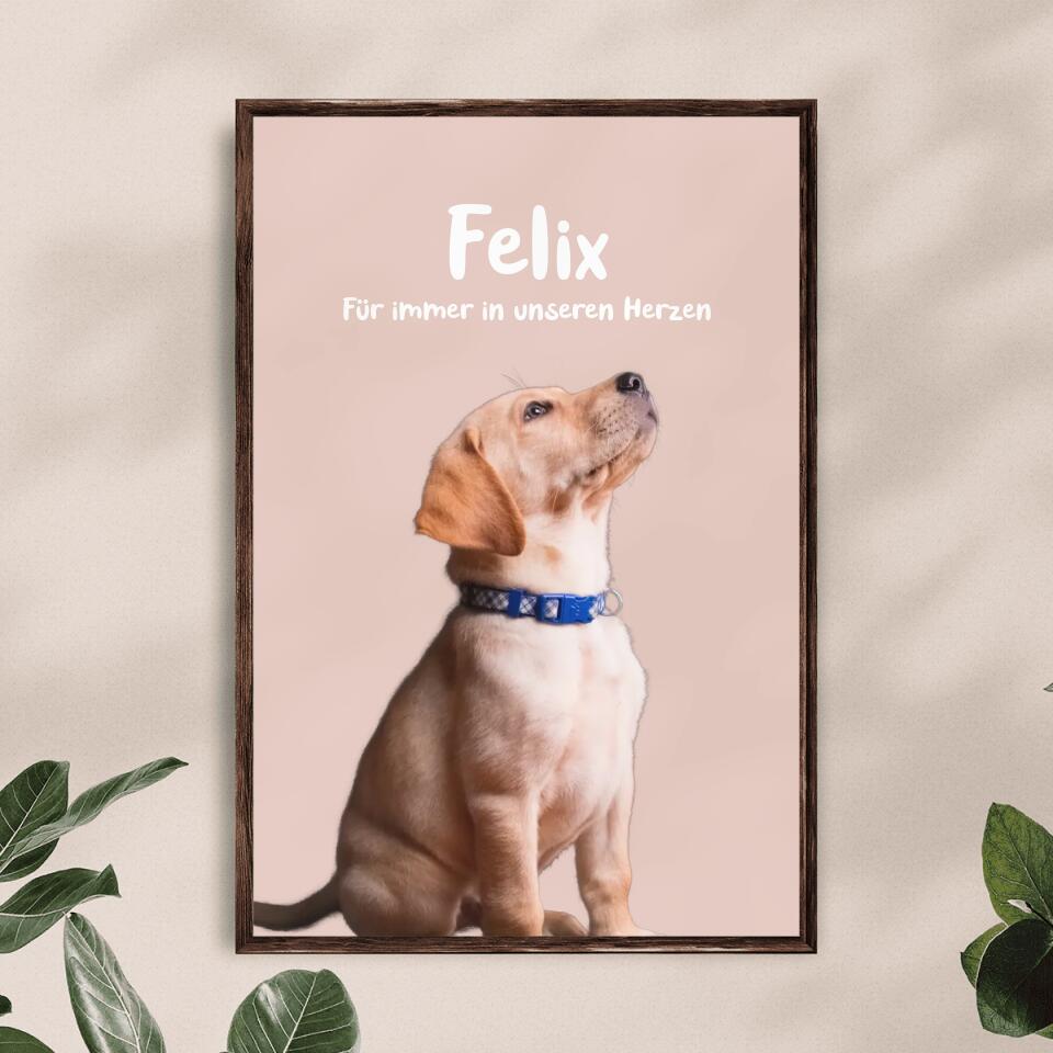 Personalisiertes Tierposter mit Bild und Name
