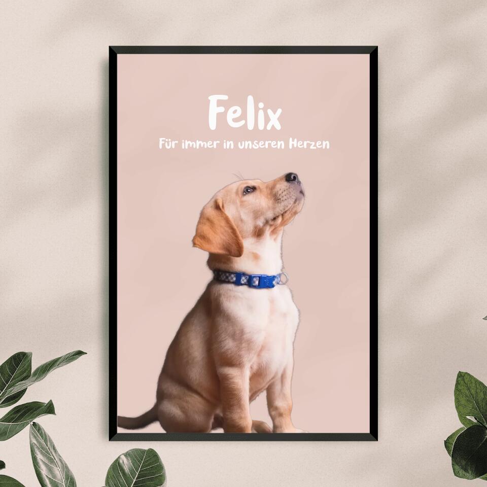 Personalisiertes Tierposter mit Bild und Name