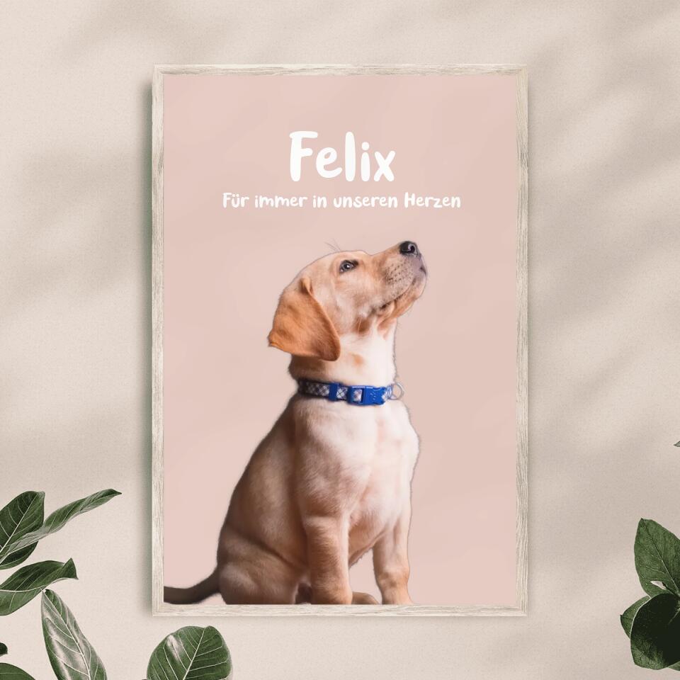 Personalisiertes Tierposter mit Bild und Name