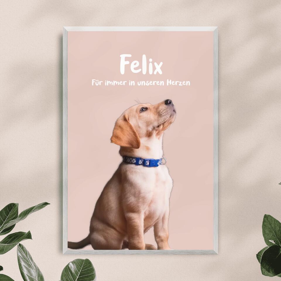 Personalisiertes Tierposter mit Bild und Name